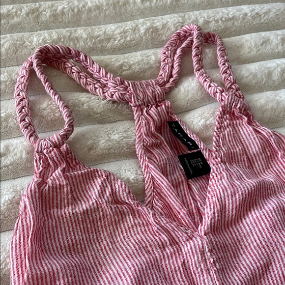 Tahari Striped Braided Straps Linen Cover Up Dress! - Picture 2 of 8